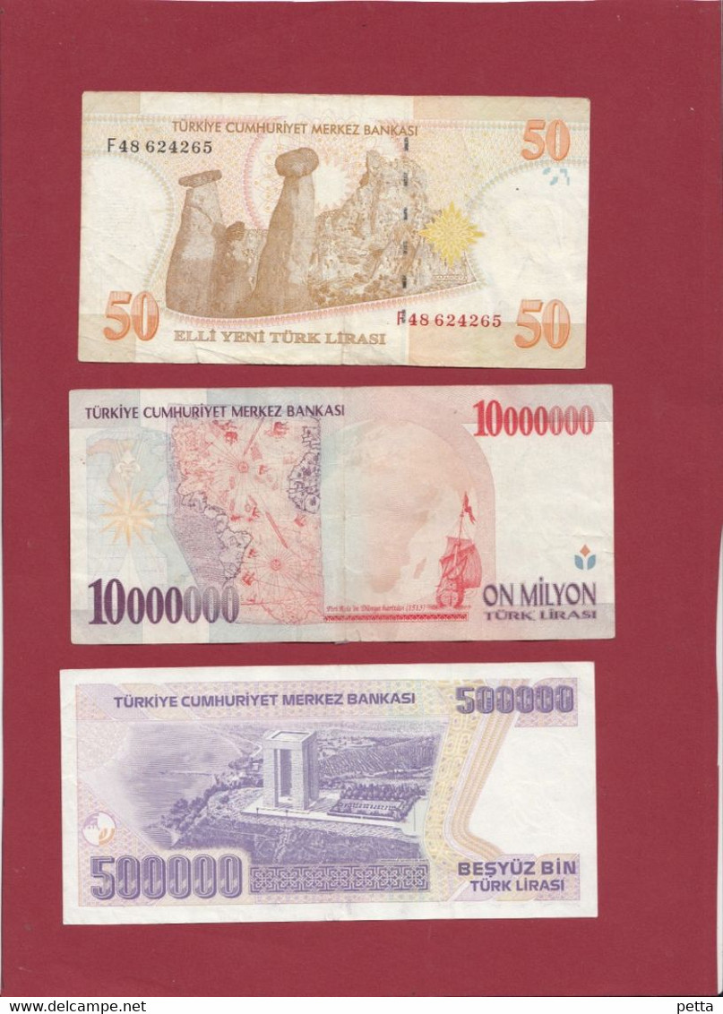 Turquie 3 Billets Dans L 'état - Türkei
