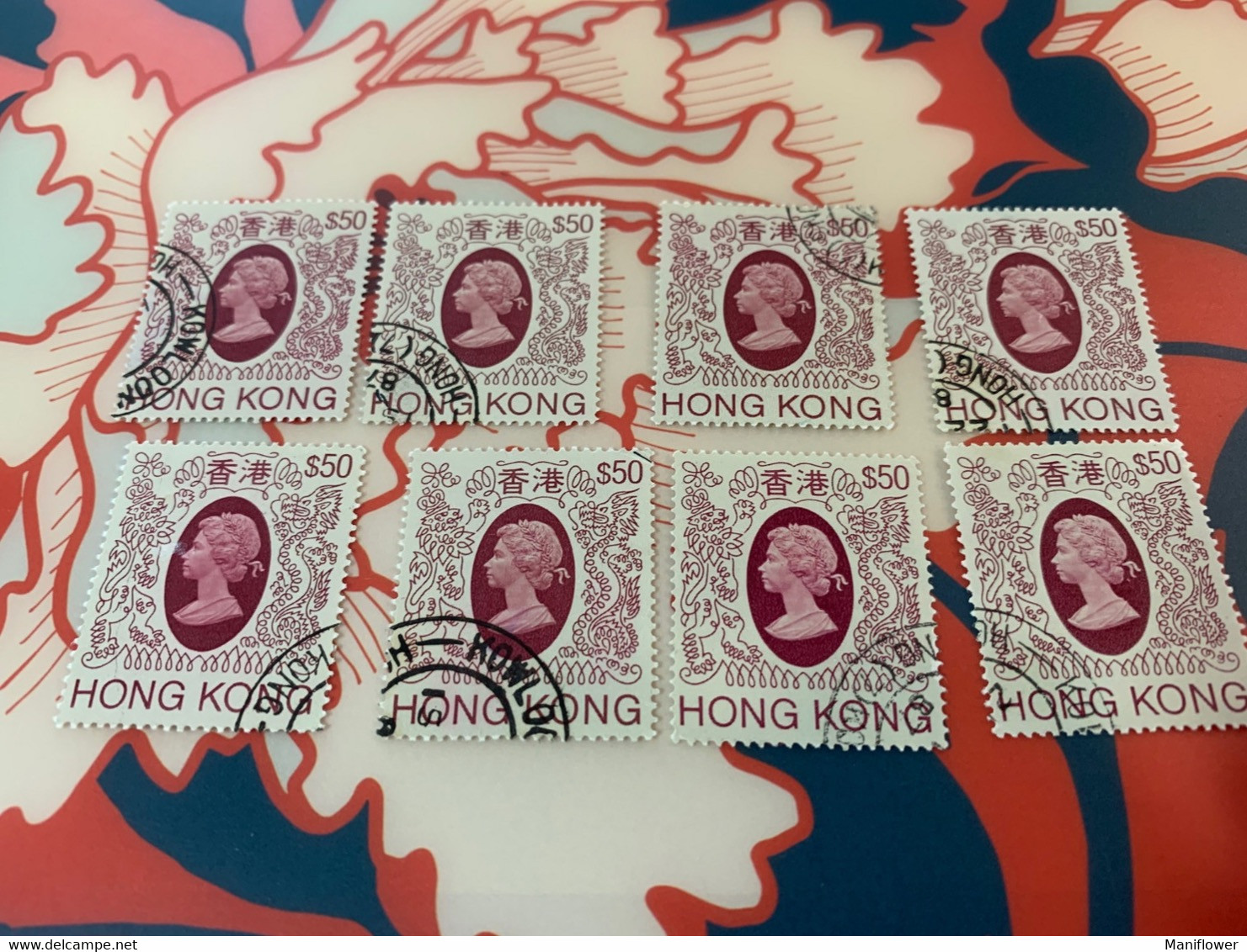 Hong Kong Stamp Used Postally High Values X 8 One Copy No Good Surface - Oblitérés