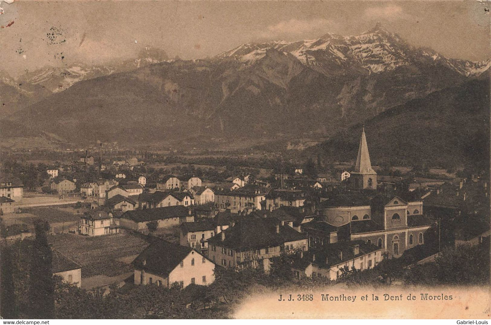 Monthey Et La Dent De Morcles 1913 - Monthey