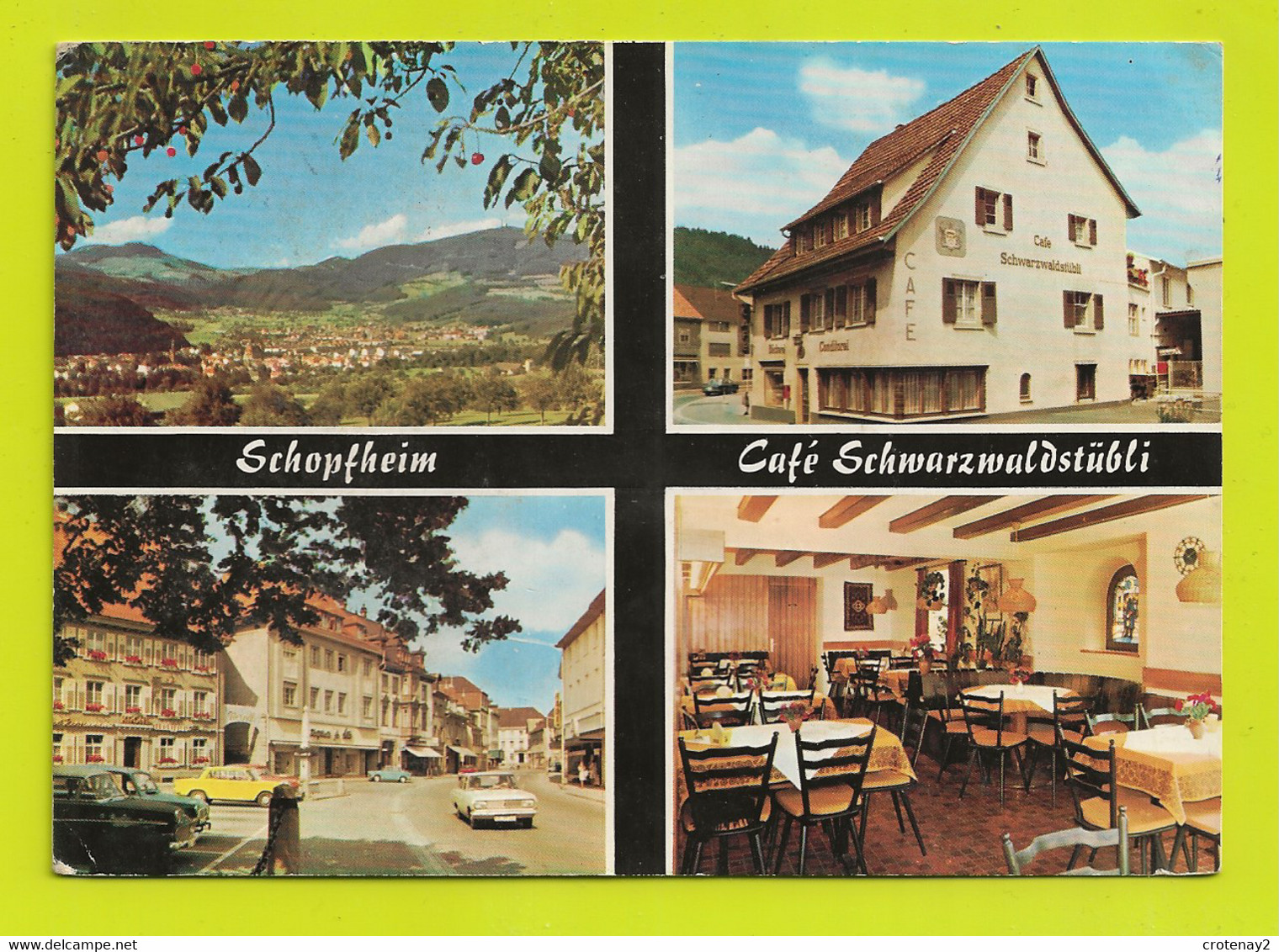 Schopfheim BÄCKEREI Konditorei Café Schwarzwaldstübli Inh Hubert Probst En 1974 Auto OPEL Renault 4L VOIR DOS Timbres - Schopfheim
