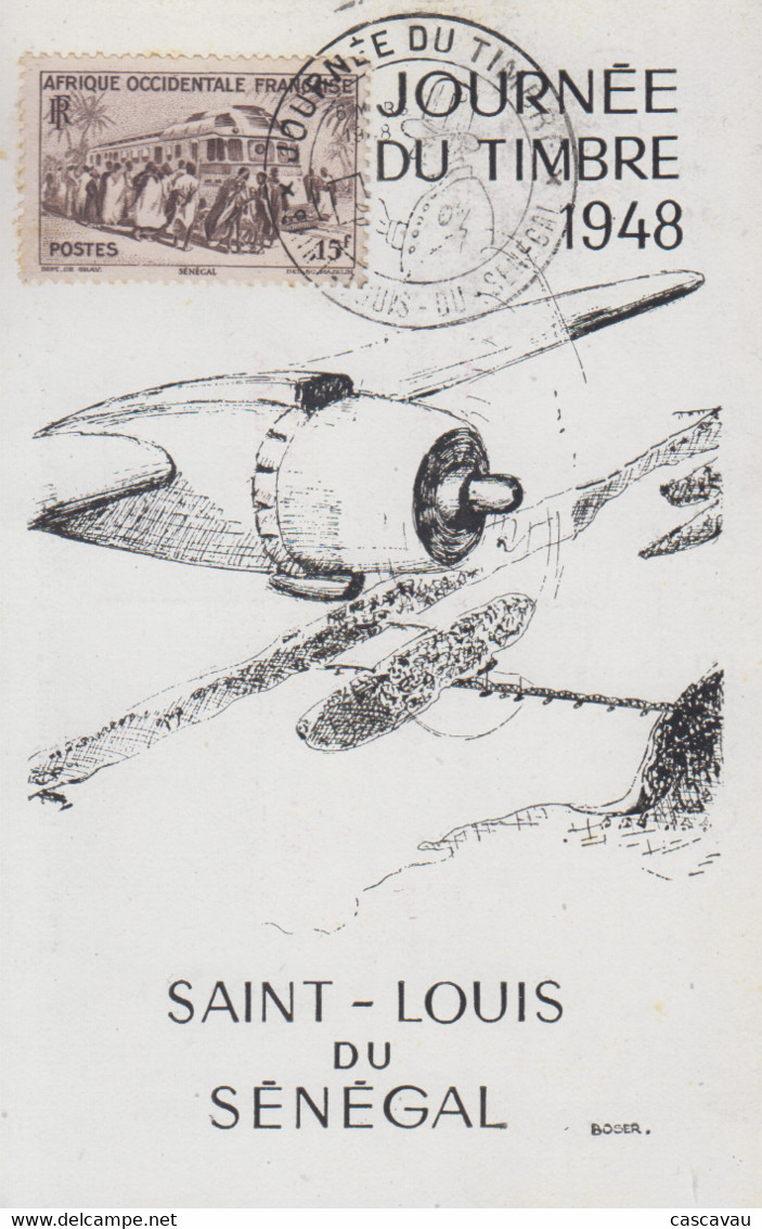 Carte  Locale   A.O.F   Journée  Du  Timbre   SAINT   LOUIS   Du   SENEGAL   1948 - Altri & Non Classificati