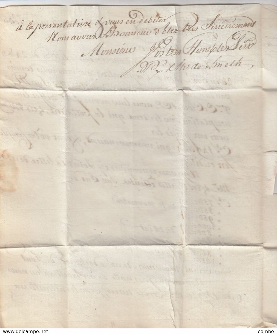 LETTRE. AMSTERDAM 1806. HOLLANDE PAR MAASEYCK. VERS FRANCOMOND PRES DE VERVIERS - 1794-1814 (Période Française)