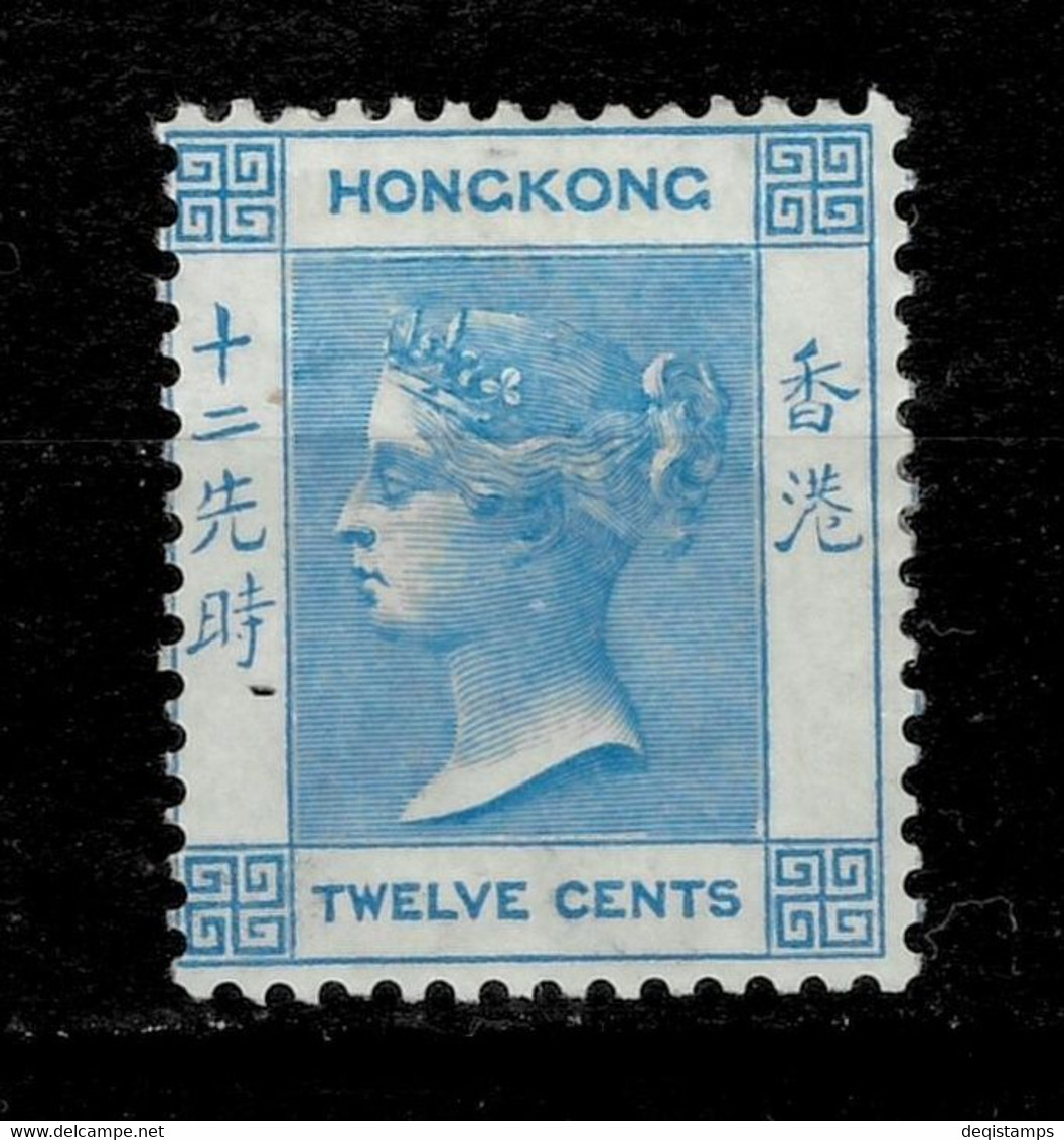 Hong Kong 1865 ☀12c / SG12 Blue ☀ MH OG - Nuovi