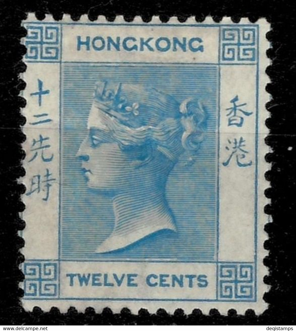 Hong Kong 1865 ☀12c / SG12 Blue ☀ MH OG - Ongebruikt