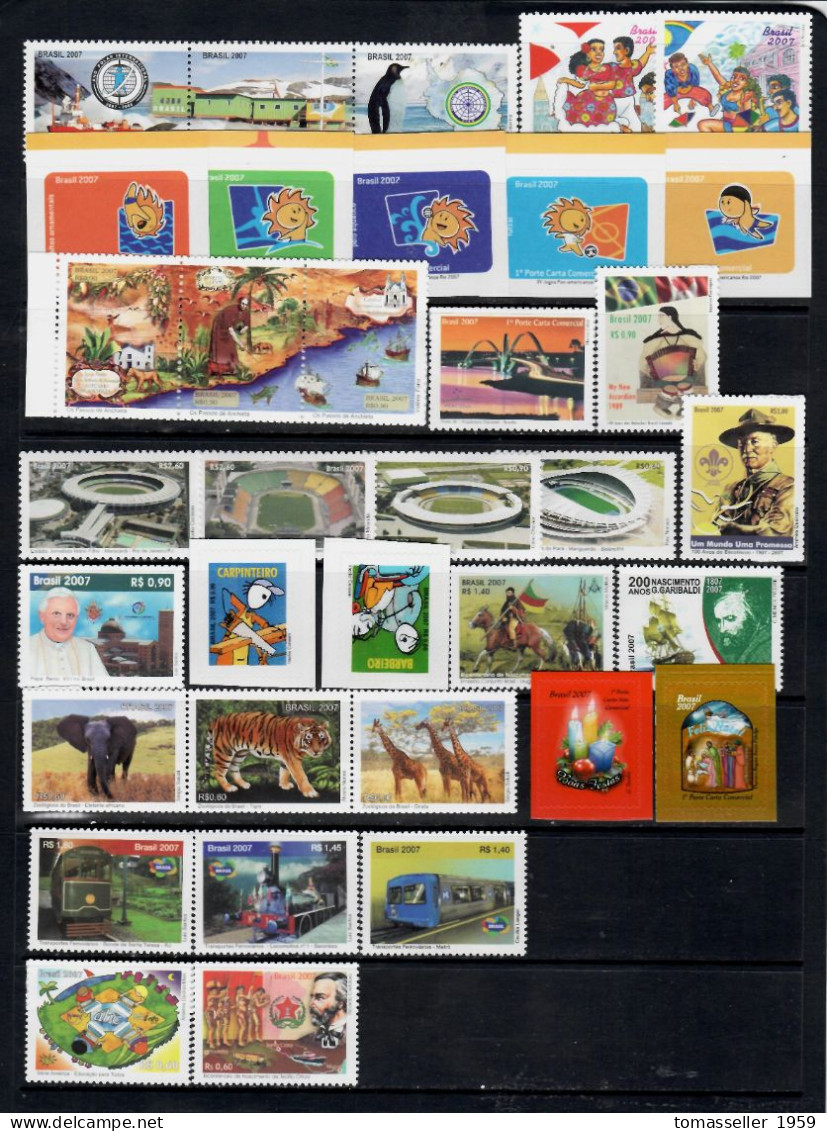 Brazil-13!! Years Sets(1994-2003)+(2005-2007).Almost 340 issues.MNH