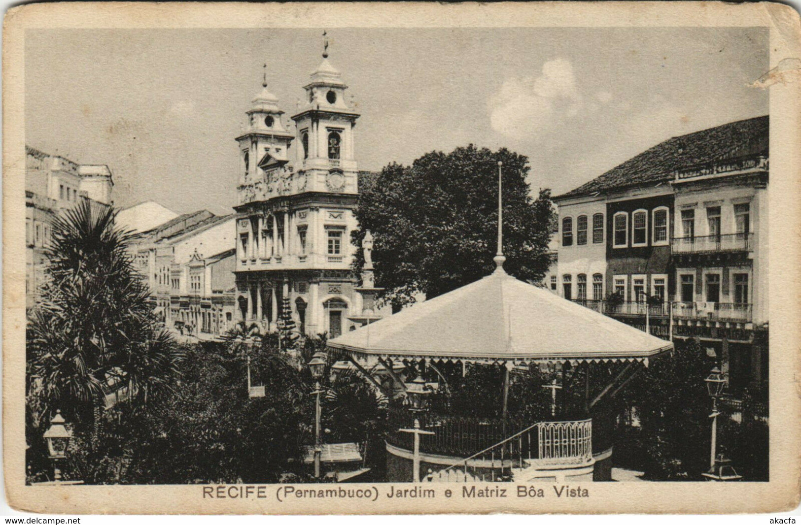 PC BRAZIL, RECIFE, PERNAMBUCO, JARDIM E MATRIZ, Vintage Postcard (b36298) - Recife