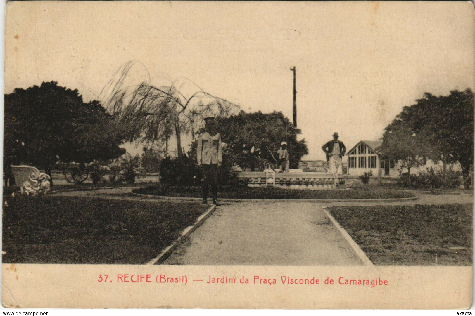 PC BRAZIL, RECIFE, JARDIM DA PRACA, Vintage Postcard (b36390) - Recife