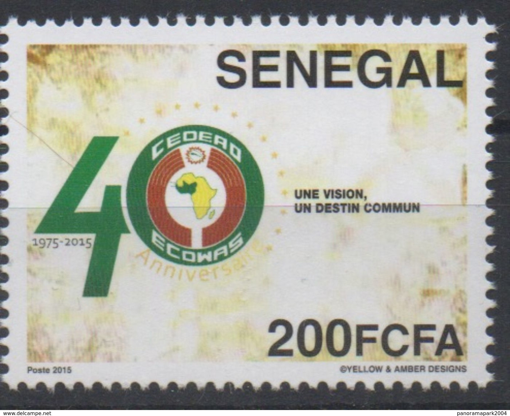 Sénégal 2015 Emission Commune Joint Issue CEDEAO ECOWAS 40 Ans 40 Years - Gemeinschaftsausgaben