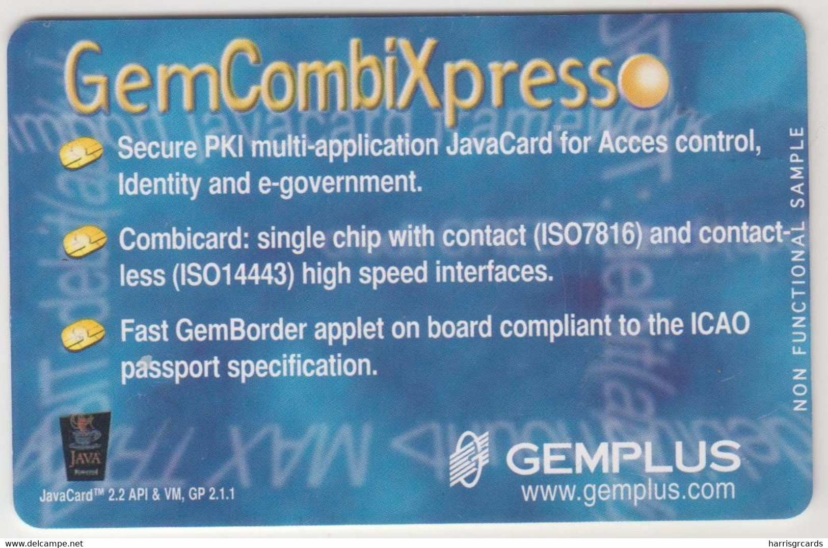 FRANCE - GemCombiXpress, Gemplus Sample Card - Sonstige & Ohne Zuordnung