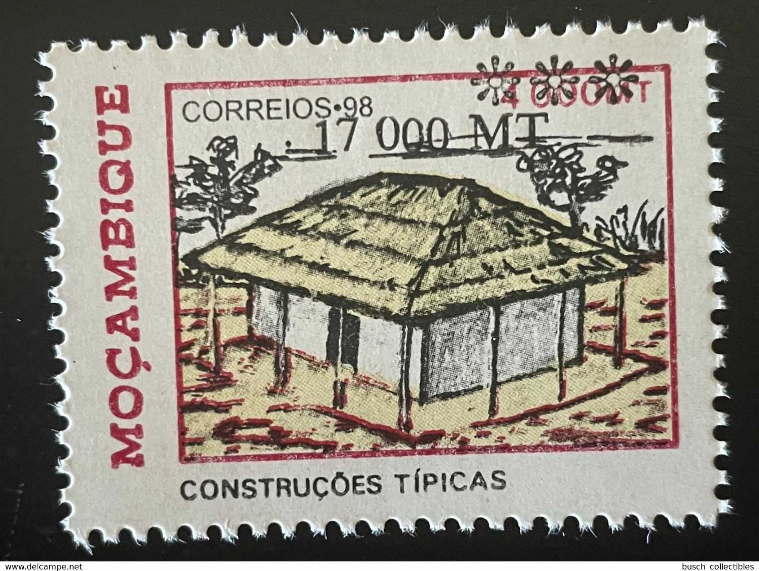 Moçambique Mozambique 1998 / 2000 Mi. B1567  - Construçoes Tipicas Wohnbauten Habitat Housing Overprint Surchargé RARE - Mosambik