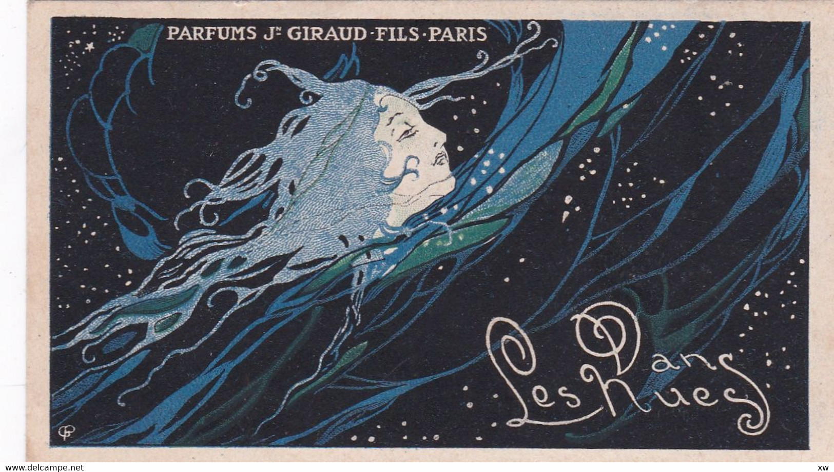 CARTE PARFUMEE - Parfums J. GIRAUD-FILS-PARIS - Dans Les Rues (Rareté) - Antiguas (hasta 1960)