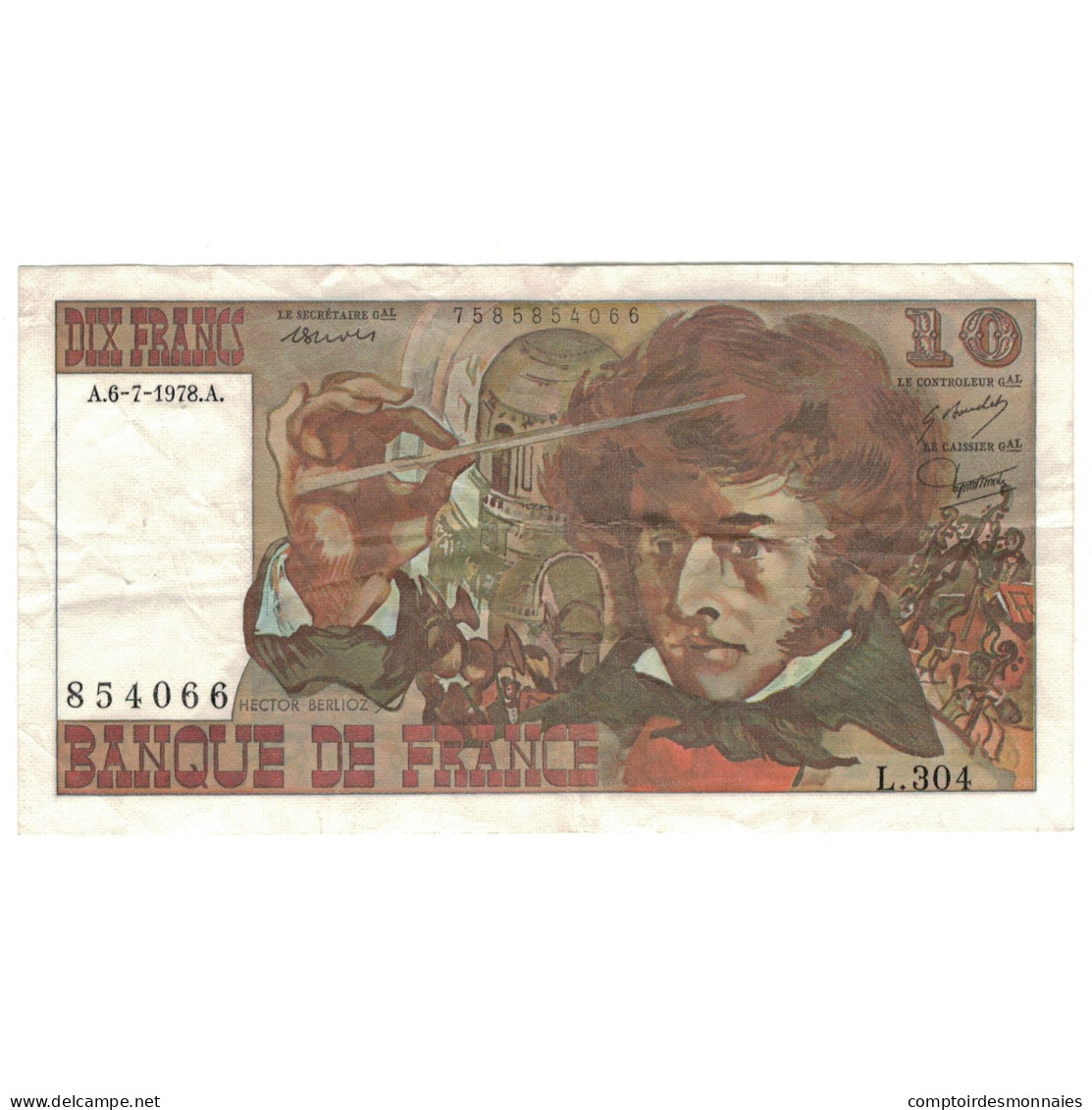 France, 10 Francs, 1978, L.304, TTB, Fayette:63.24, KM:150c - 10 F 1972-1978 ''Berlioz''