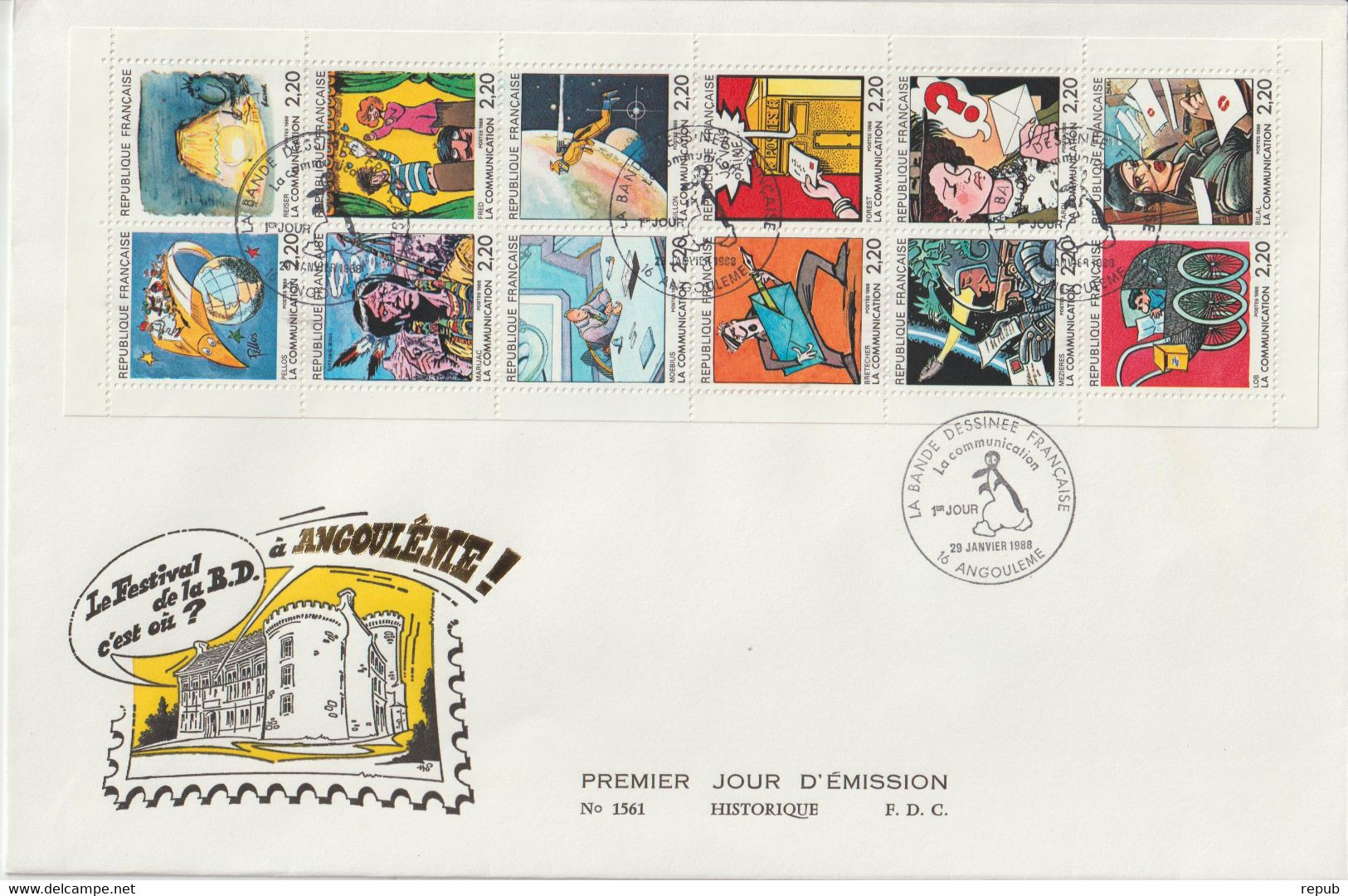 France FDC Grand Format 1988 Communication BC 2515 - 1980-1989