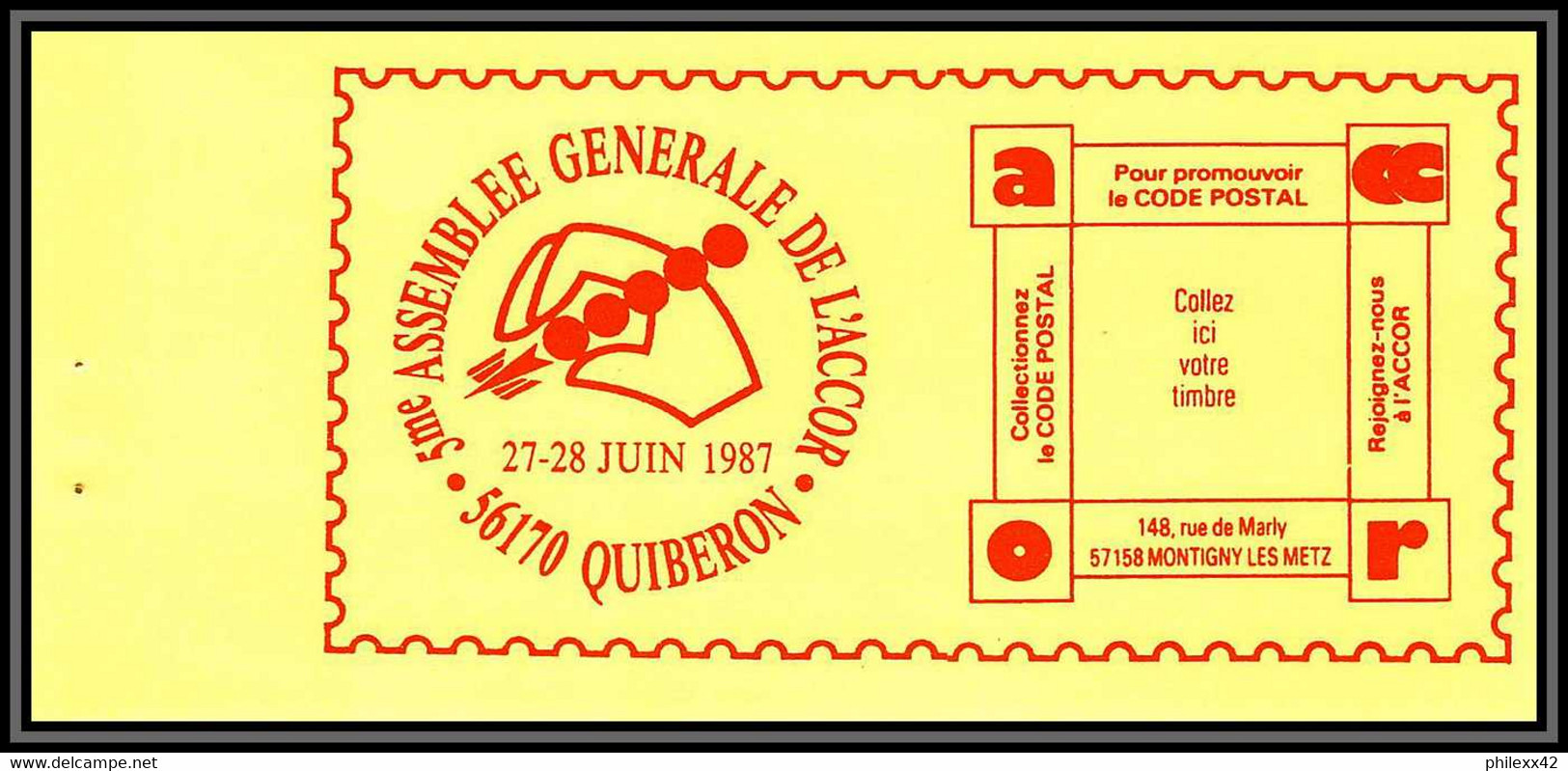 71447 Carnet De 10 Porte Timbres Quiberon Bretagne Promouvoir Le Code Postal Lettre Cover France - Other & Unclassified