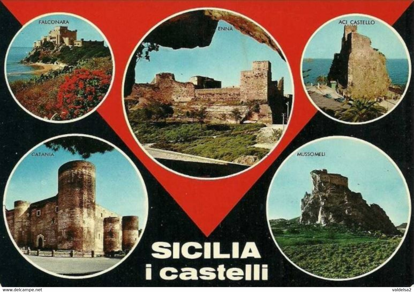 ACI CASTELLO - DINTORNI DI ACIREALE - CATANIA - CASTELLI DI SICILIA - 5 VEDUTE - ENNA / MUSSOMELI / FALCONARA - 1971 - Acireale