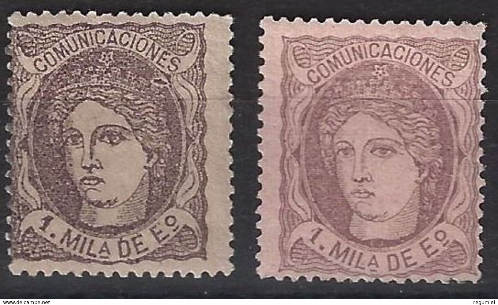 España 0102/102a (*) Alegoria. 1870. Sin Goma - Unused Stamps