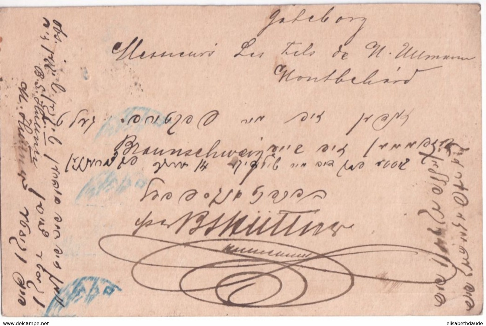 1889 - SUEDE - CP ENTIER POSTAL De GÖTEBORG Avec SUPERBE ENTREE De PARIS ETRANGER ! => MONTBELIARD (DOUBS) - Postal Stationery