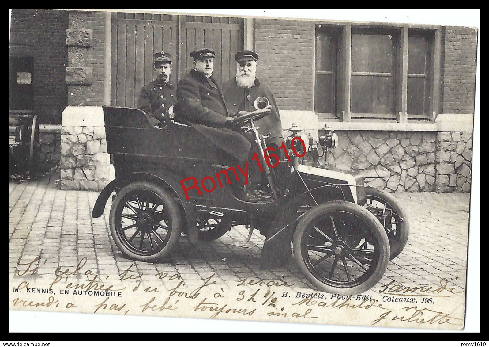 Mr. Kennis, Bourgmestre De Schaerbeek, En Automobile. Belle Carte Animée. Voyagée En 1904. 2 Scans. - Schaerbeek - Schaarbeek