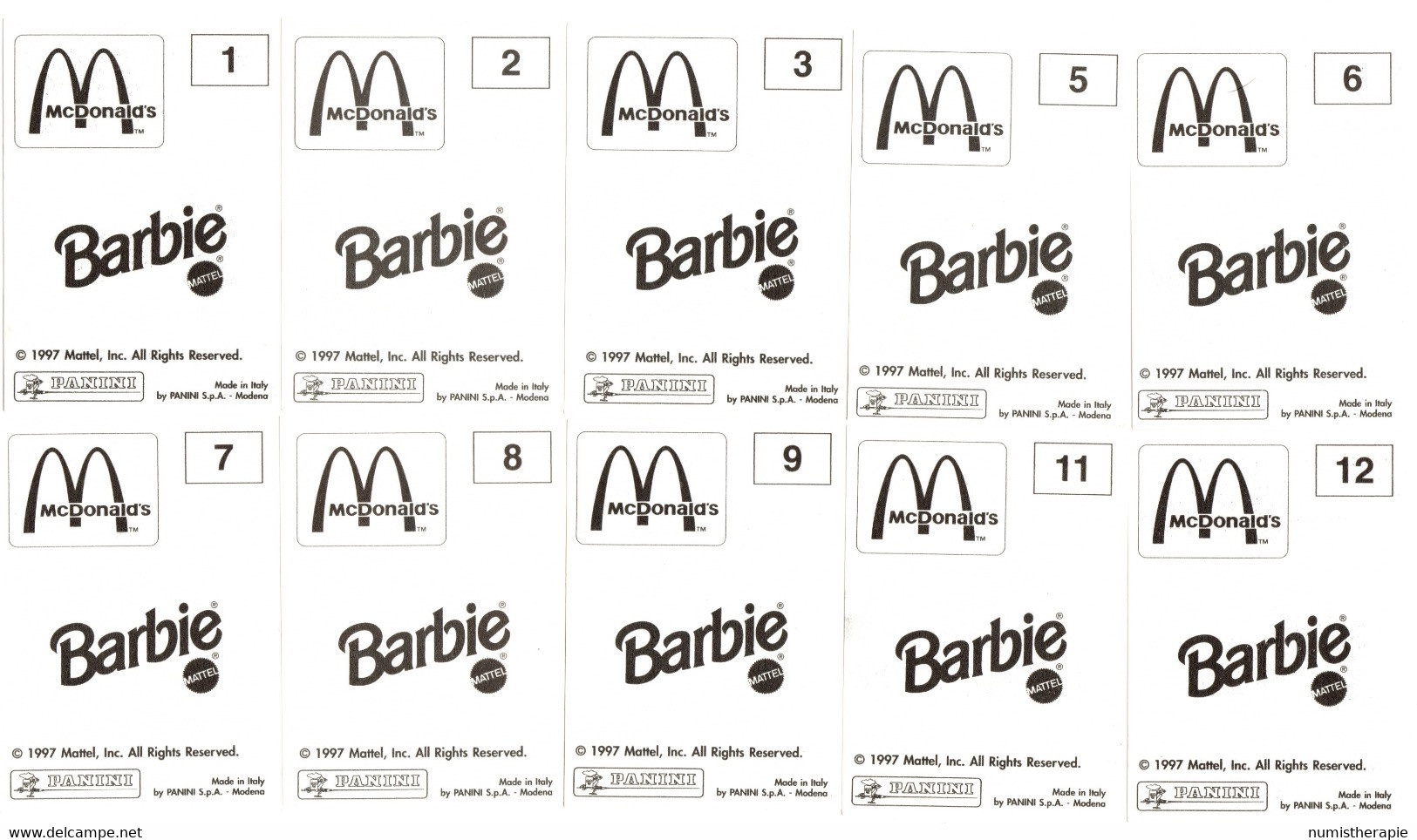 Lot De 10 Cartes (papier) Barbie En Costumes Du Monde : McDonald's - McDonald's