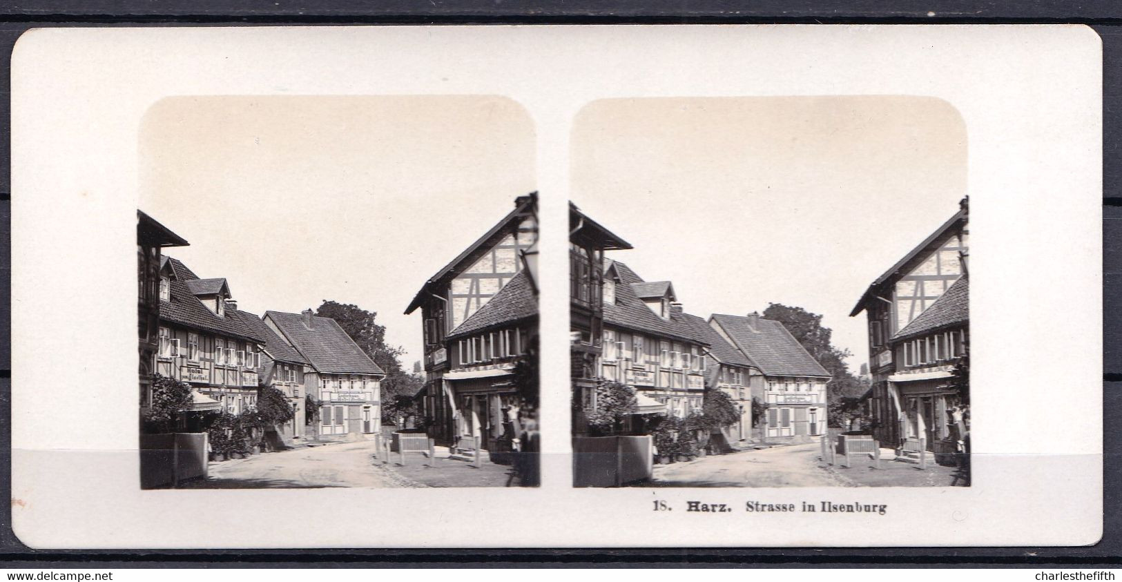 ORIGINAL STEREO PHOTO GERMANY - HARZ - ILSENBURG STRASSE - SELTEN ! SACHSEN ANHALT - Old (before 1900)