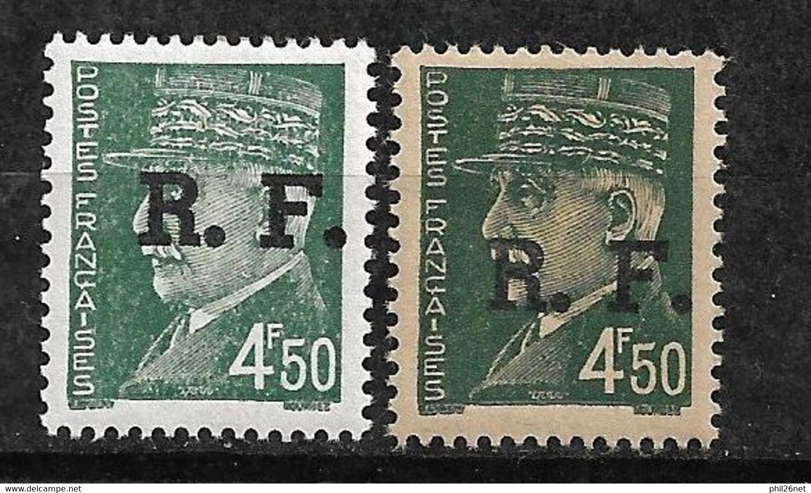 France  Libération De Lyon N°15   RF Sur Le N° 521B  Papier Normal Et Variété Papier GC   Neufs  * * B/TB  =  MNH F/ VF - Unused Stamps