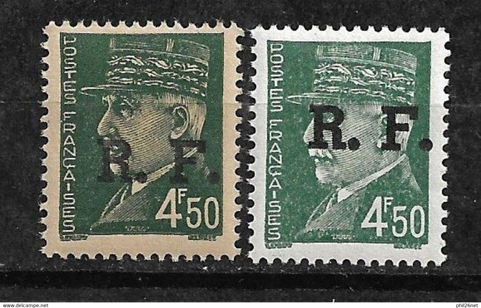 France  Libération De Lyon N°15   RF Sur Le N° 521B  Papier Normal Et Variété Papier GC   Neufs  * * B/TB  =  MNH F/ VF - Ungebraucht