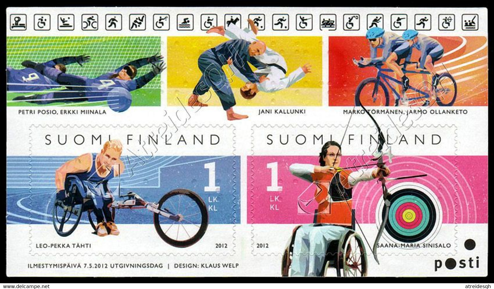 [Q] Finlandia / Finland 2012: Foglietto Sport Dei Disabili / Disabled Sports S/S ** - Handisport