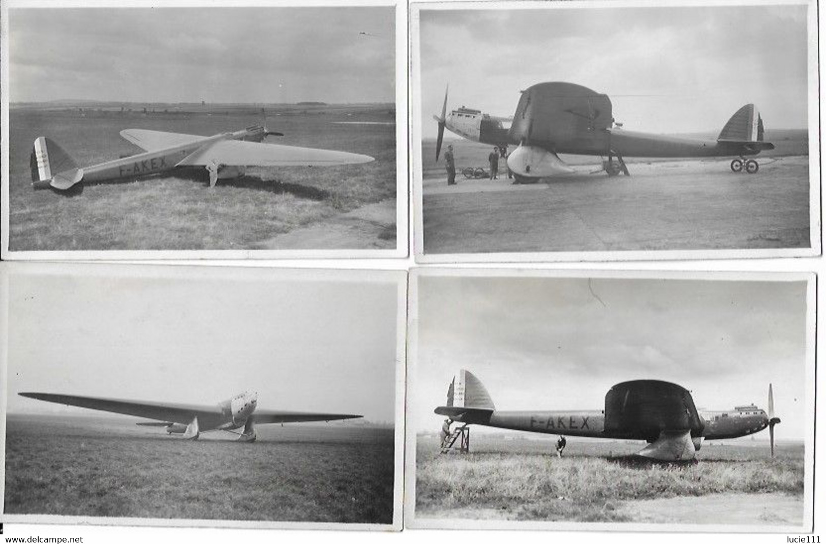 Avion Bernard 80 GR Photo Andre-le Bourget  Lot De 4 En Très Bon état - Andere & Zonder Classificatie