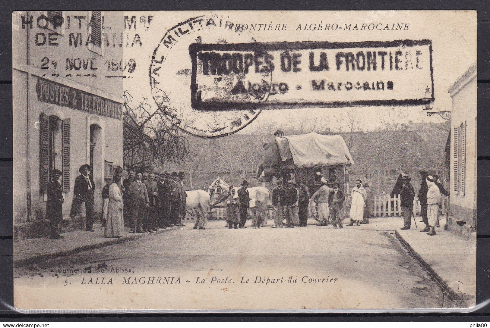 ALGERIE CP Circulée  LALLA MAGHRNIA - La Poste. Le Départ Du Courrier - Scenes