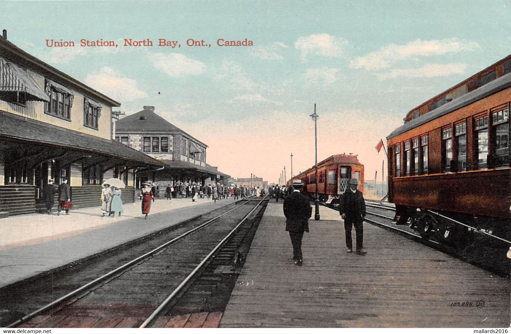 NORTH BAY - UNION STATION - ONTARIO ~ AN OLD POSTCARD #221152 - North Bay