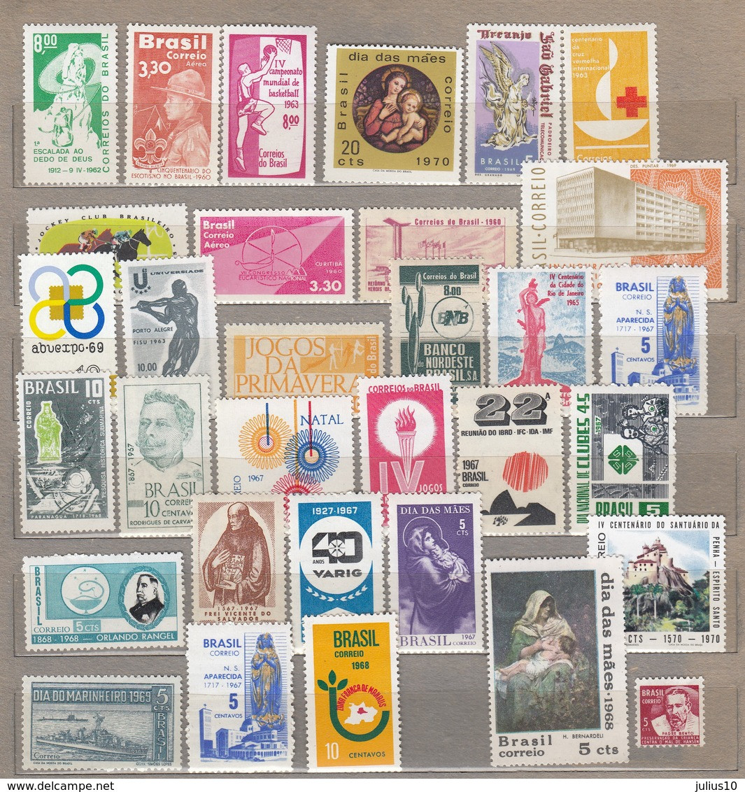 BRAZIL 1960-1970 Nice Lot Of Single Stamps MNH #23628 - Colecciones & Series