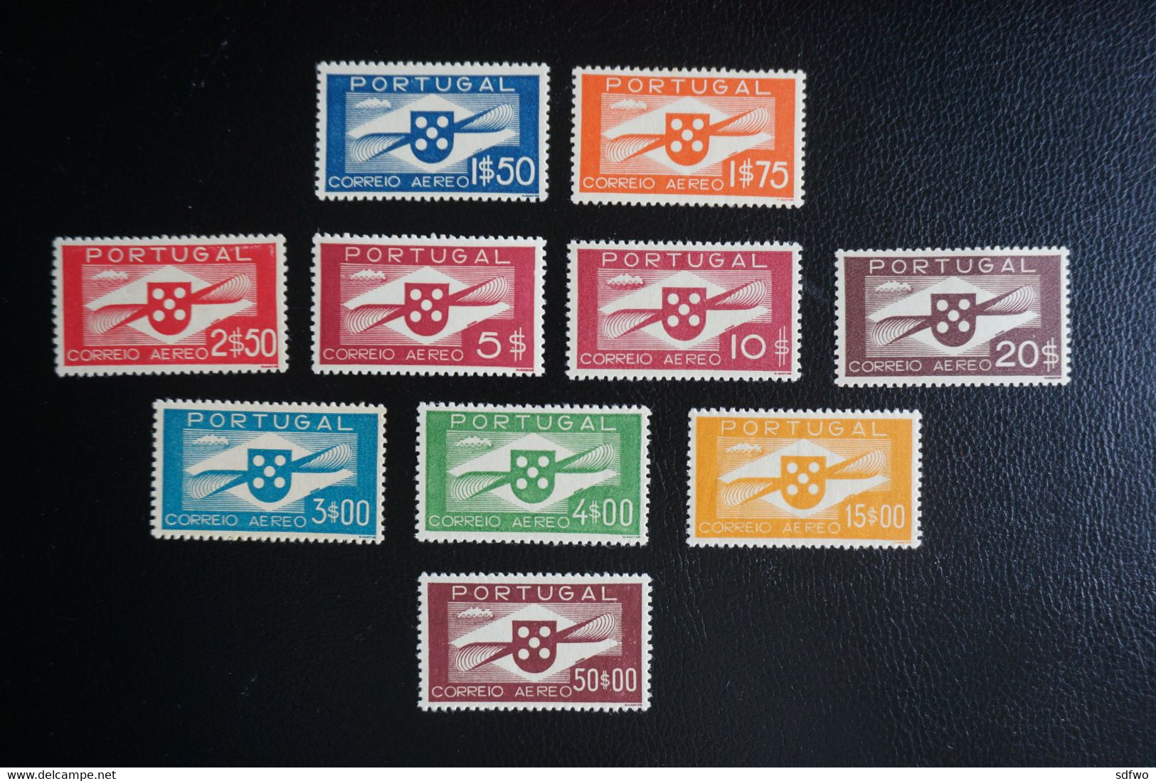 (T3) Portugal - 1936 Air Mail Good Set - Af. CA 01 To 10 (MH) - Nuevos