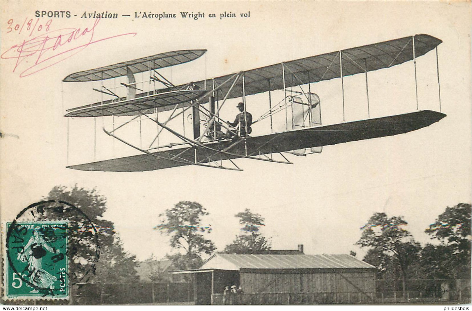 SPORTS AVIATION  Aeroplane Wright En Plein Vol - ....-1914: Précurseurs