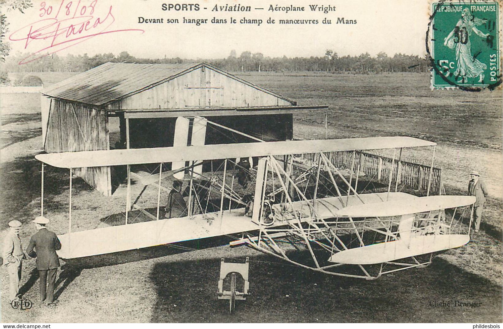 SPORTS AVIATION  Aeroplane Wright Devant Son Hangar - ....-1914: Précurseurs