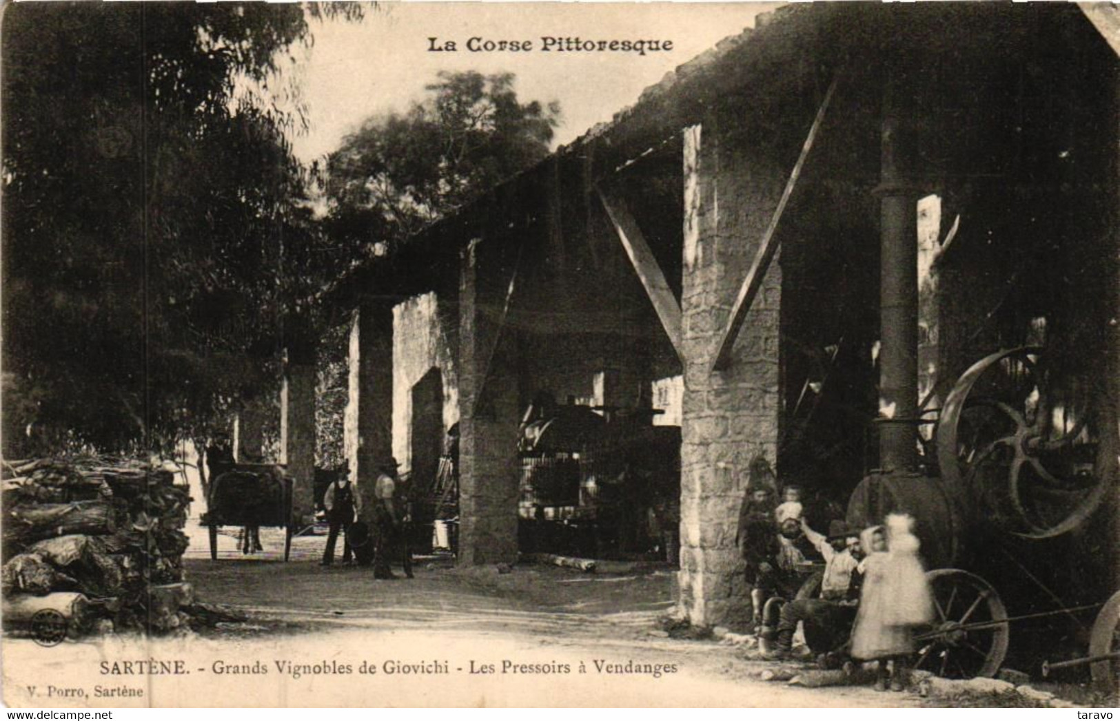 CORSE - SARTENE / Grands Vignobles De GIOVICHI - Les Pressoirs à Vendanges - V. Porro 1918 - RARE ! - Sartene