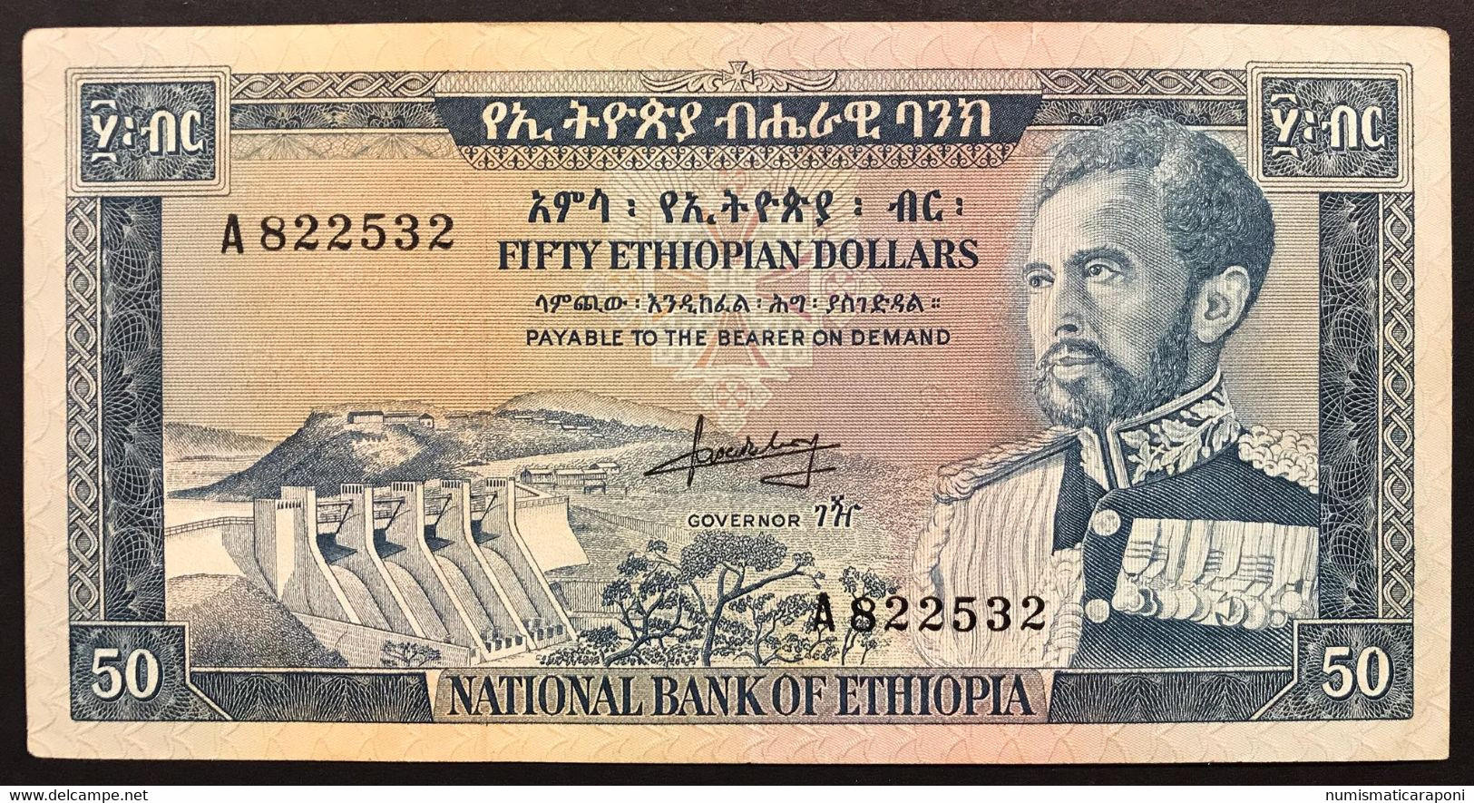 ETIOPIA / ETHIOPIA  50 Dollars 1966 Km#28 Bb Taglietti  Lotto.3838 - Etiopía