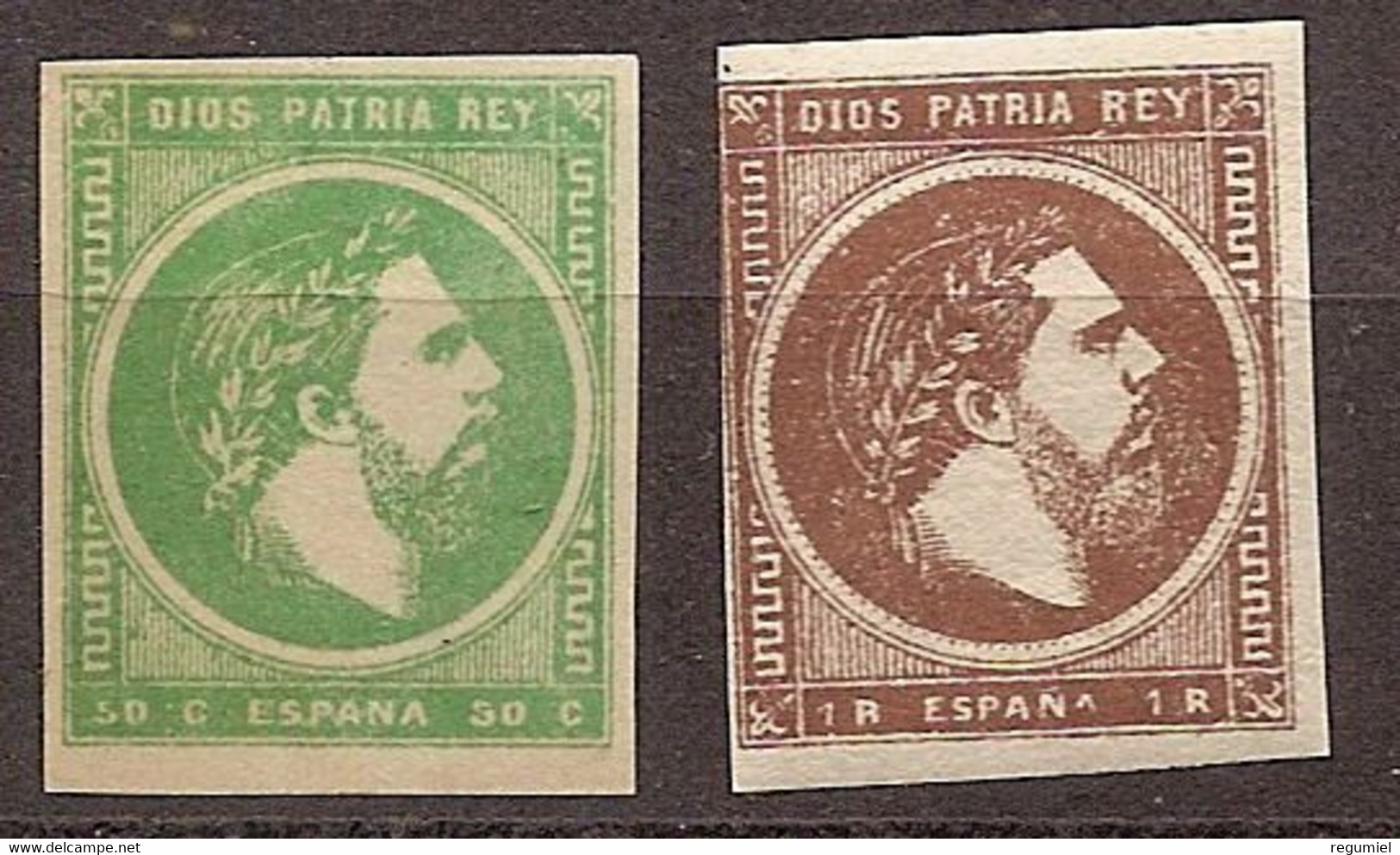 España  160/161 (*) Carlos VII. 1875. Sin Goma - Carlistes