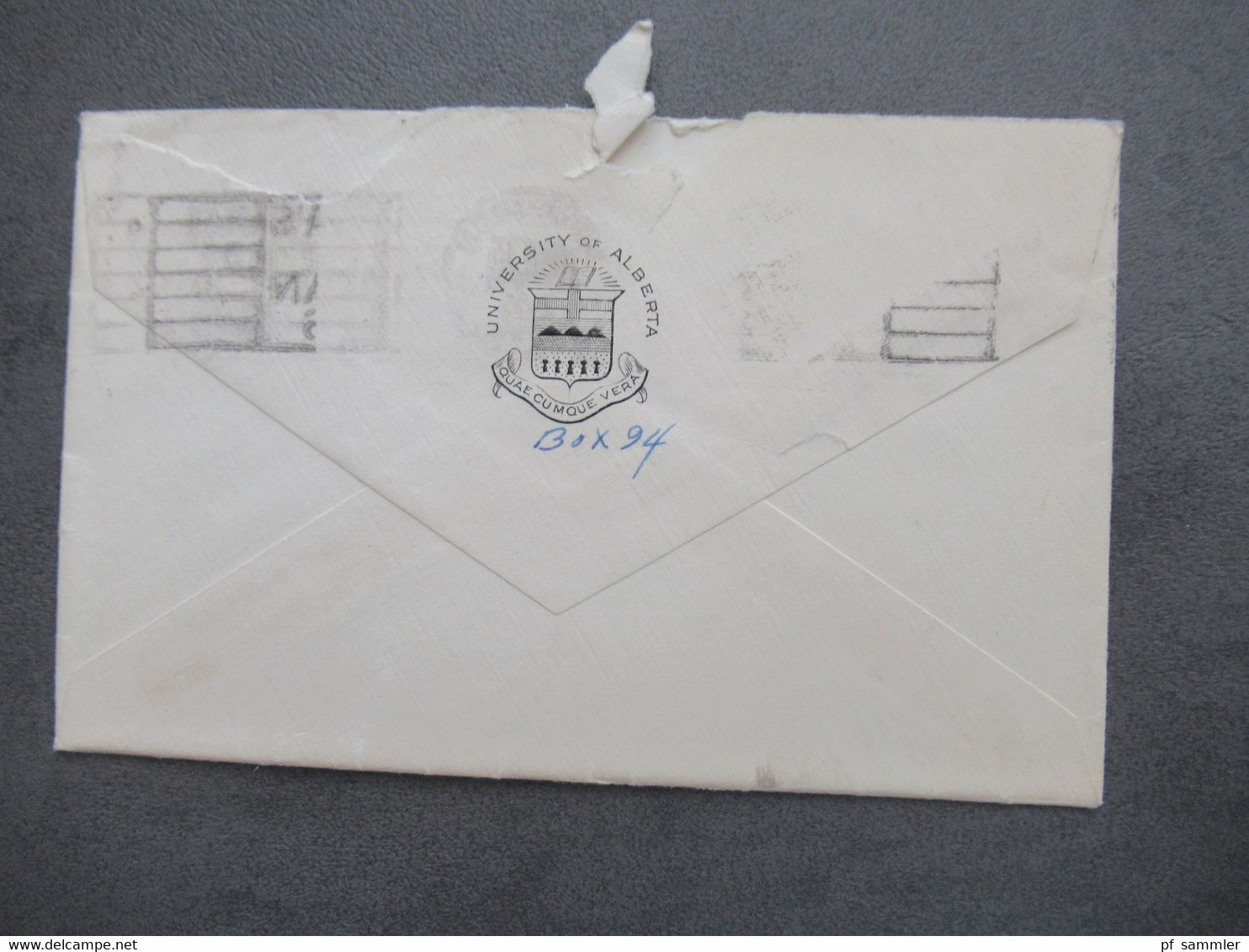 Kanada 1940 Air Mail Letter Umschlag University Of Alberta Quae Cumque Vera Brief Nach Hanover New Hamphsire - Cartas & Documentos