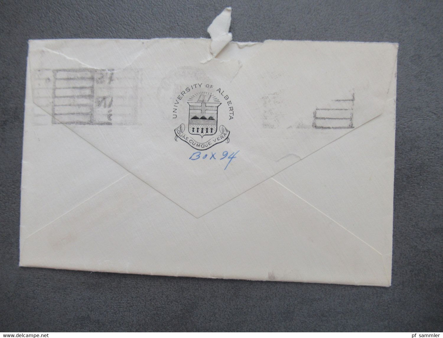 Kanada 1940 Air Mail Letter Umschlag University Of Alberta Quae Cumque Vera Brief Nach Hanover New Hamphsire - Brieven En Documenten