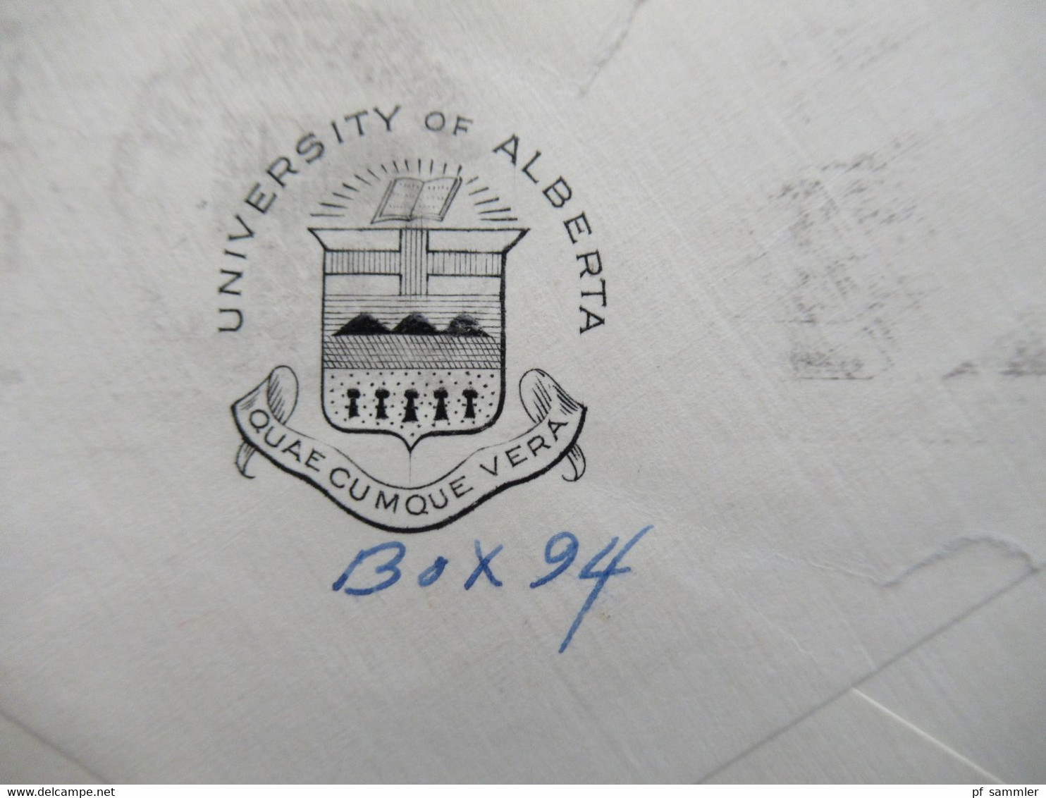 Kanada 1940 Air Mail Letter Umschlag University Of Alberta Quae Cumque Vera Brief Nach Hanover New Hamphsire - Briefe U. Dokumente