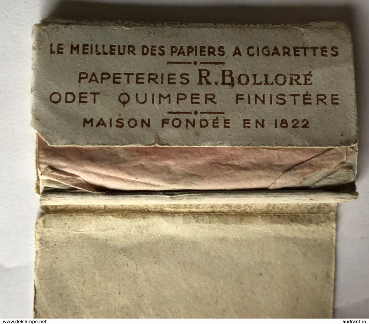 Ancien étui De Papier à Cigarettes OCB Papeterie R. Bolloré Odet Quimper - Other & Unclassified