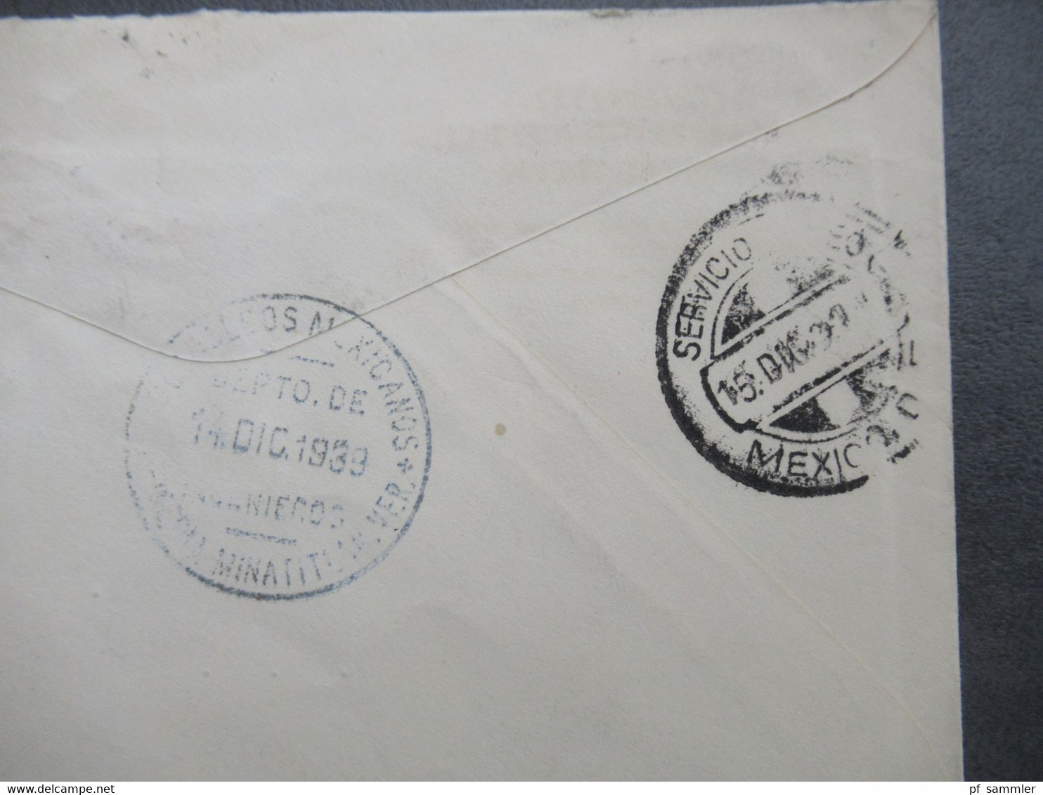 Mexico 1939 Air Mail Letter Stempel L1 Service Postal Aereo / Por Correo Aereo Abs: Petroleos Mexicanos Refineria - México