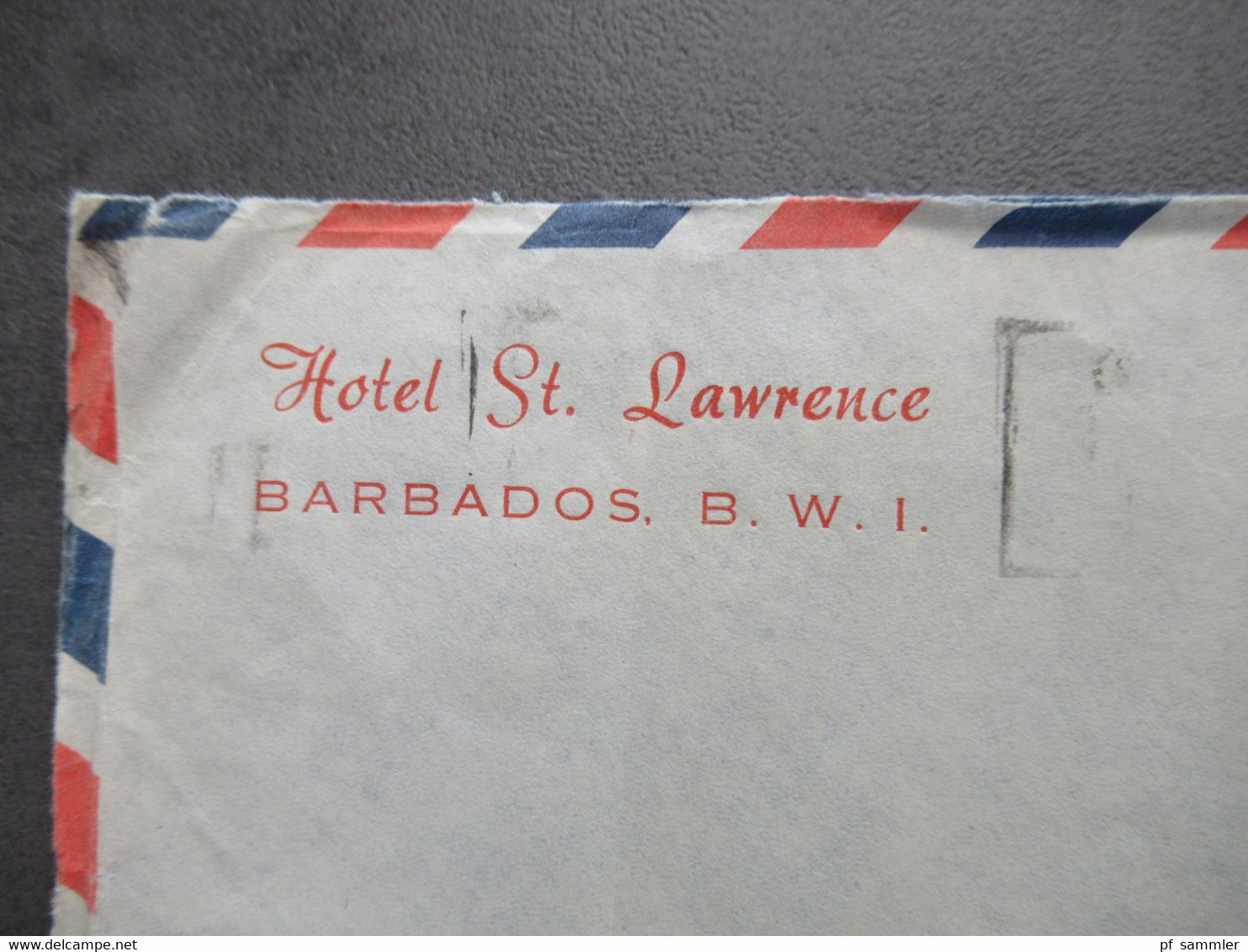 GB Kolonie 1955 Barbados Via Air Mail In Die USA Umschlag Hotel St. Lawrence Barbados B.W.I. - Barbados (...-1966)