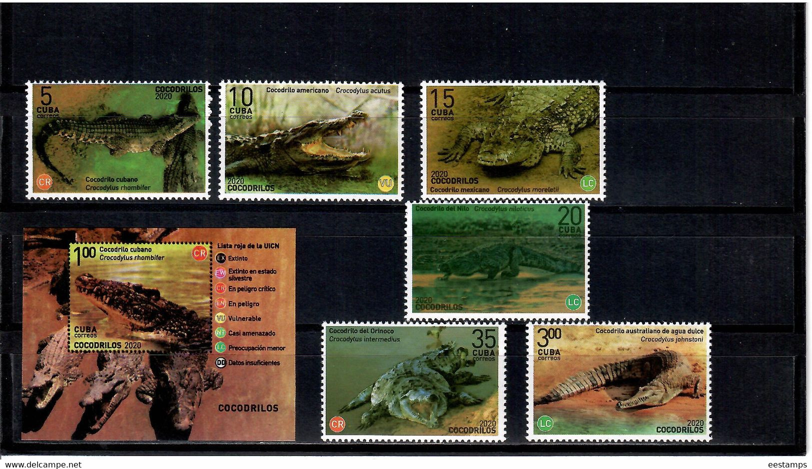 Cuba 2020 . Cuban Crocodiles. 6v.+ S/S - Neufs