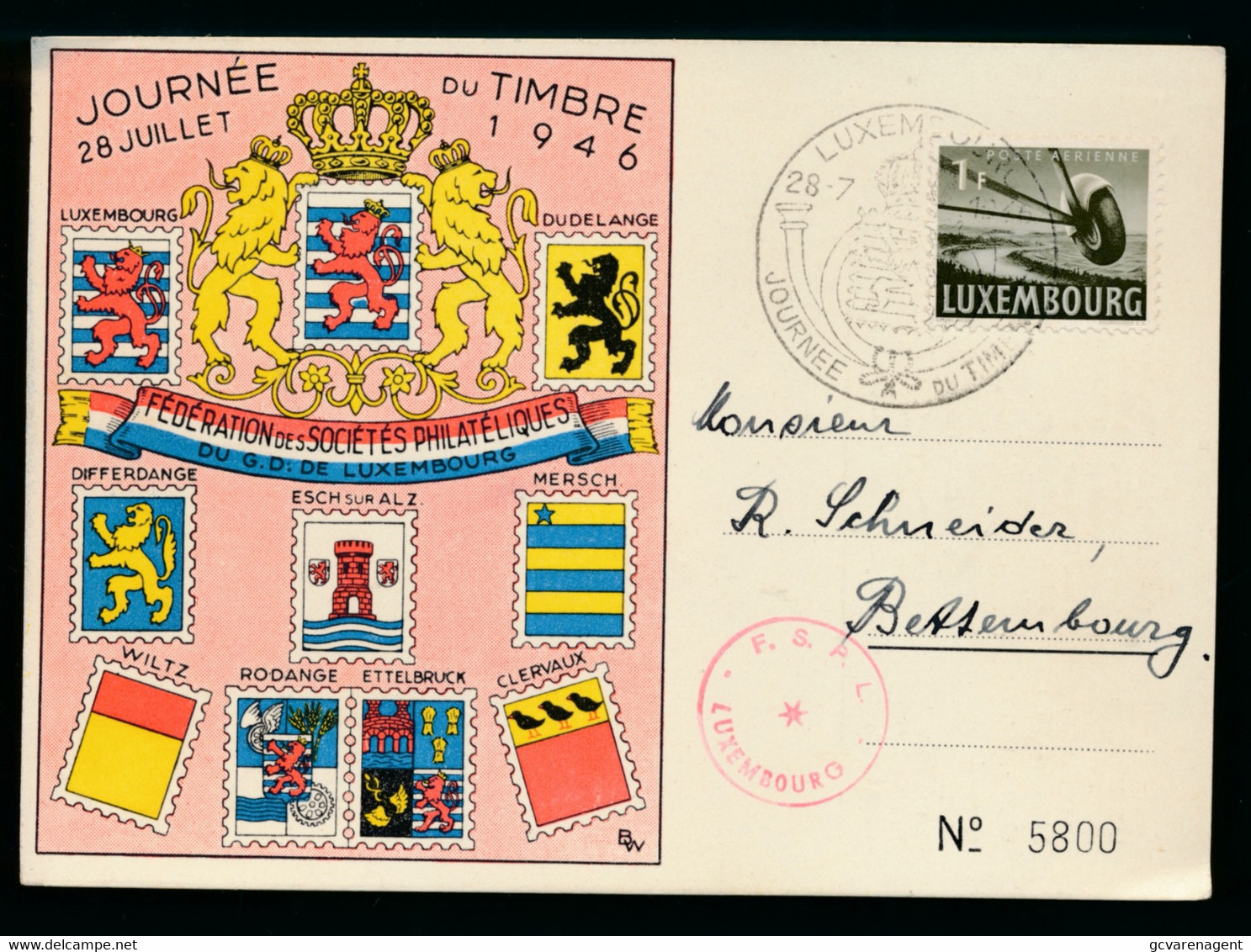 JOURNEE DU TIMBRE 28 JUILLET 1946    ZEGEL 1 F - Maschinenstempel (EMA)