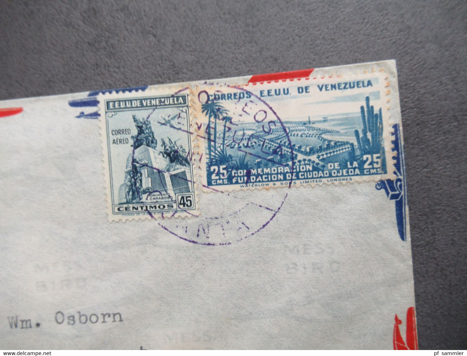Venezuela 1930 Air Mail Letter Nach Long Island City New York Correo Aereo - Venezuela