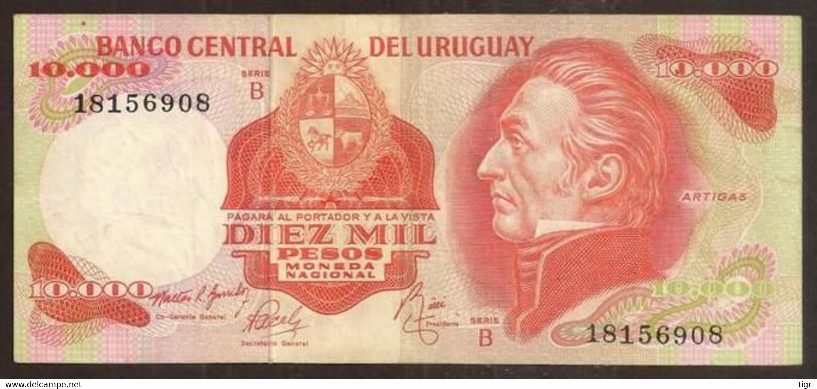 URUGUAY. 10000 Pesos (1974). Serie B. Pick 53 B. - Uruguay