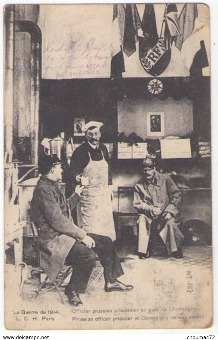 (51) 094, Champigny, Guerre De 1914, Officier Prussien Prisonnier En Gare De Champigny - Champigny