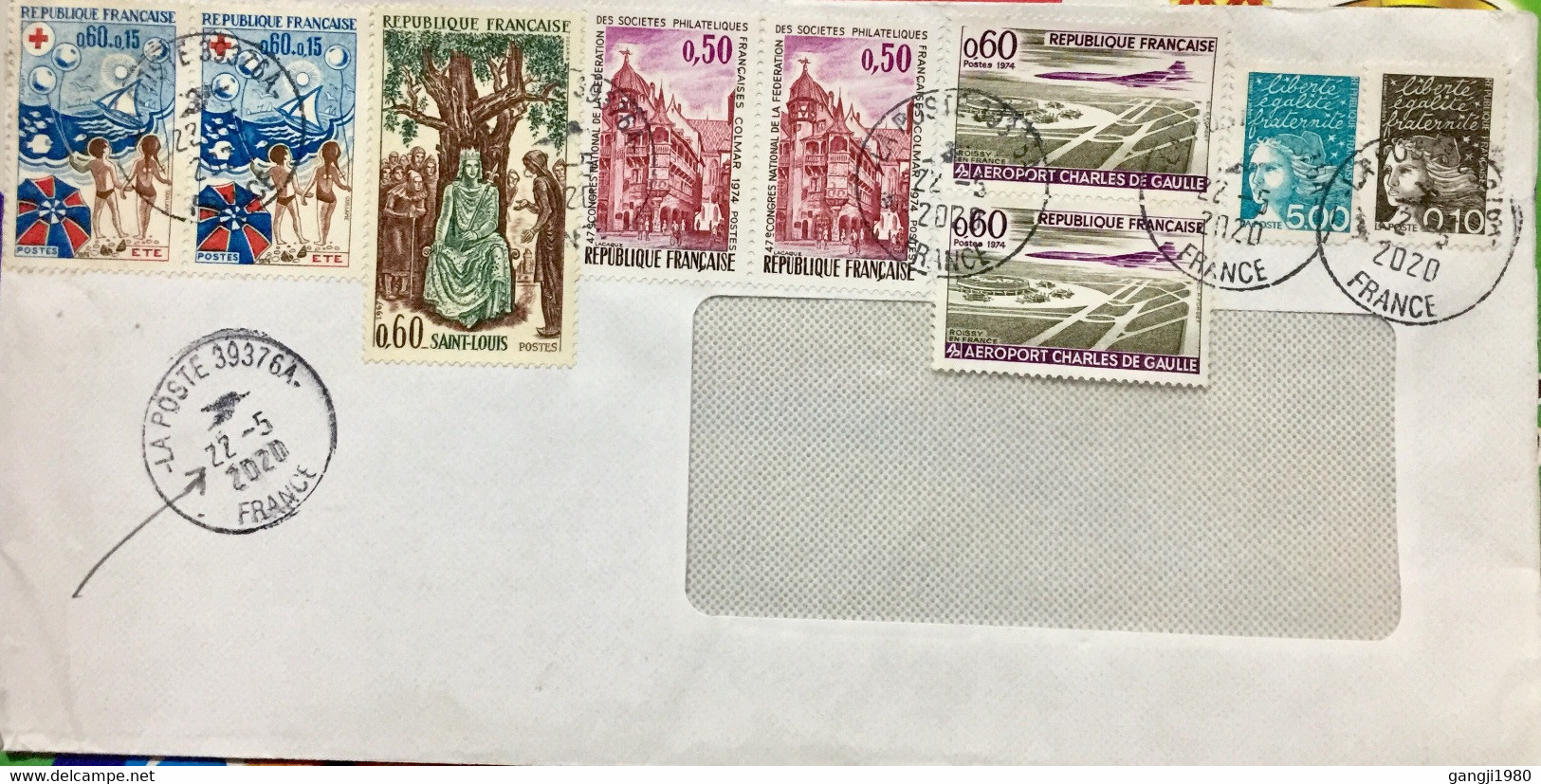 FRANCE 2020,CORONA VIROUS PERIOD USED COVER RECEIVED   AFTER 80 DAYS !!! 9 STAMPS,QUEEN,CHILDREN,BOAT, FISH ,BUILDING,A - Storia Postale