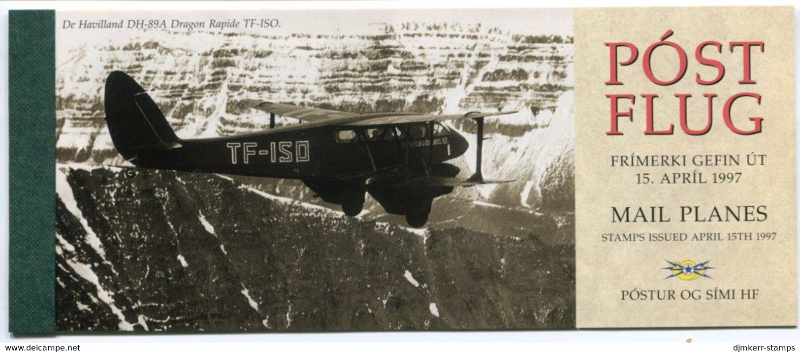 ICELAND  1997 Mail Planes Booklet MNH / **.  Michel 866-69, MH10 - Postzegelboekjes